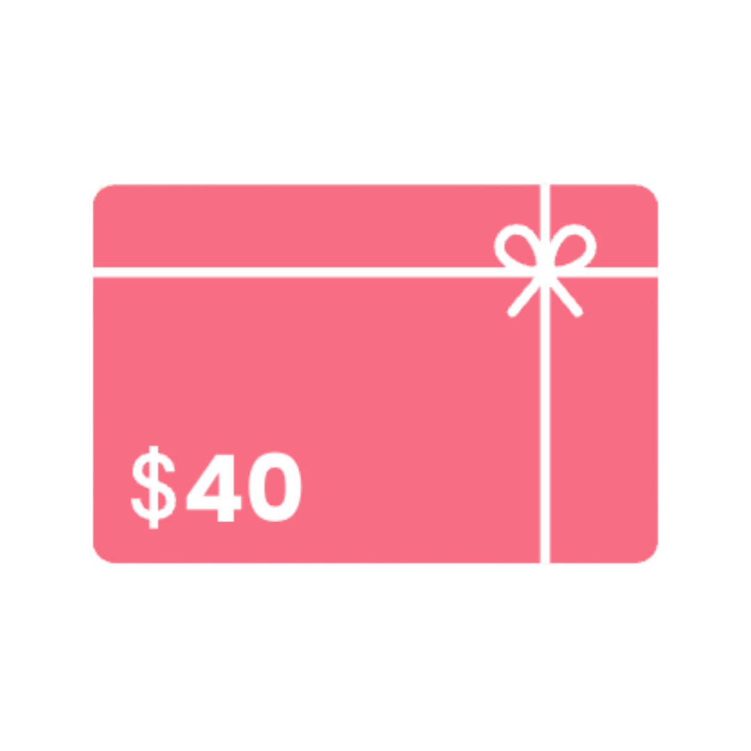 $40 Gift Card with white ribbon