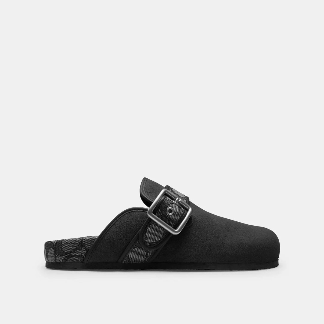 Ashton clog in black, side view