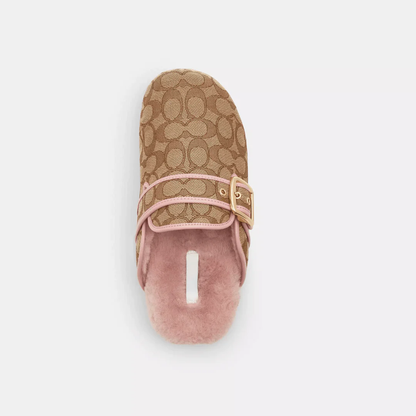 Ashton clog in khaki pink, top view
