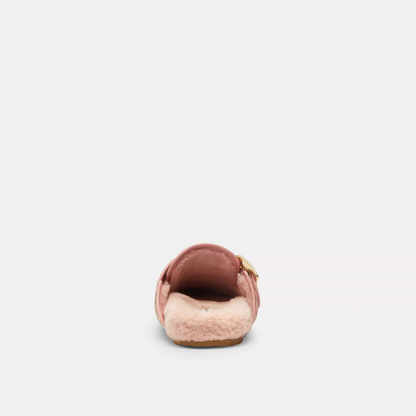 Ashton clog in khaki pink, rear and lining view