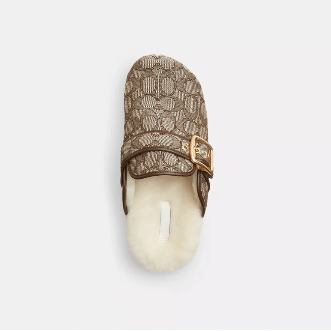 Ashton clog in light khaki ivory, top view