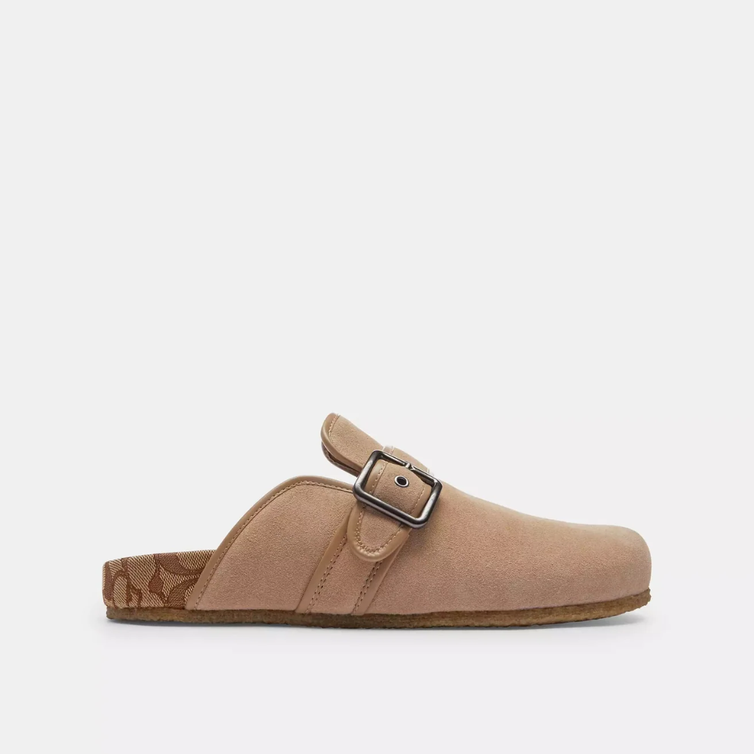 Ashton clog in tan, side view