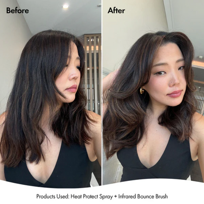 Provided before and after — dark hair
