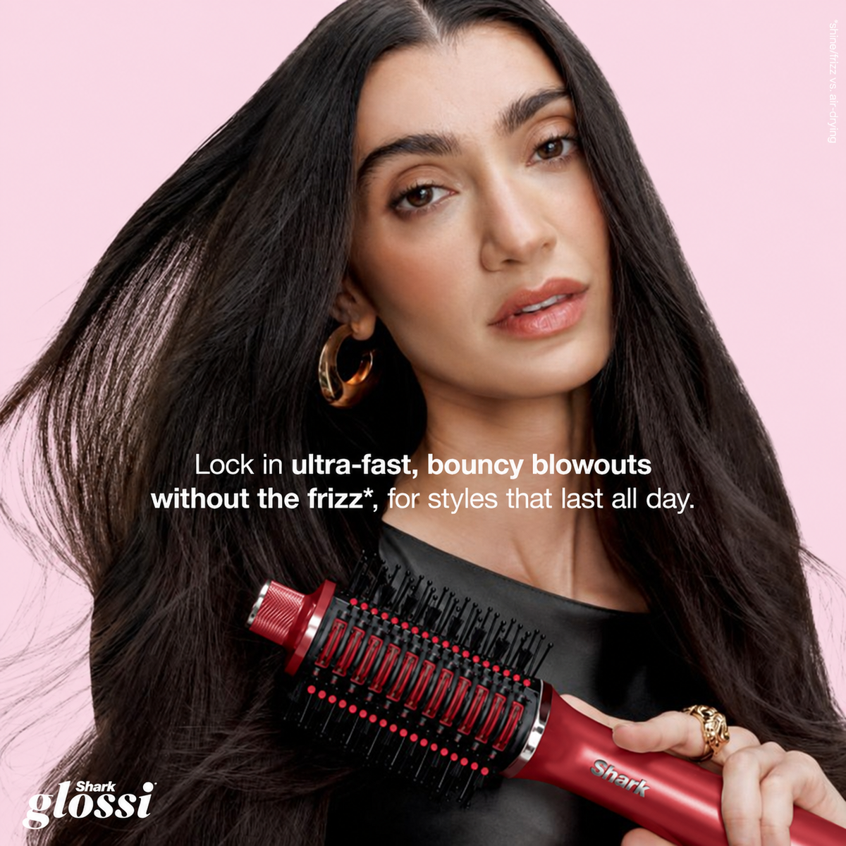 Red Shark Glossi blowdryer brush portrait guide