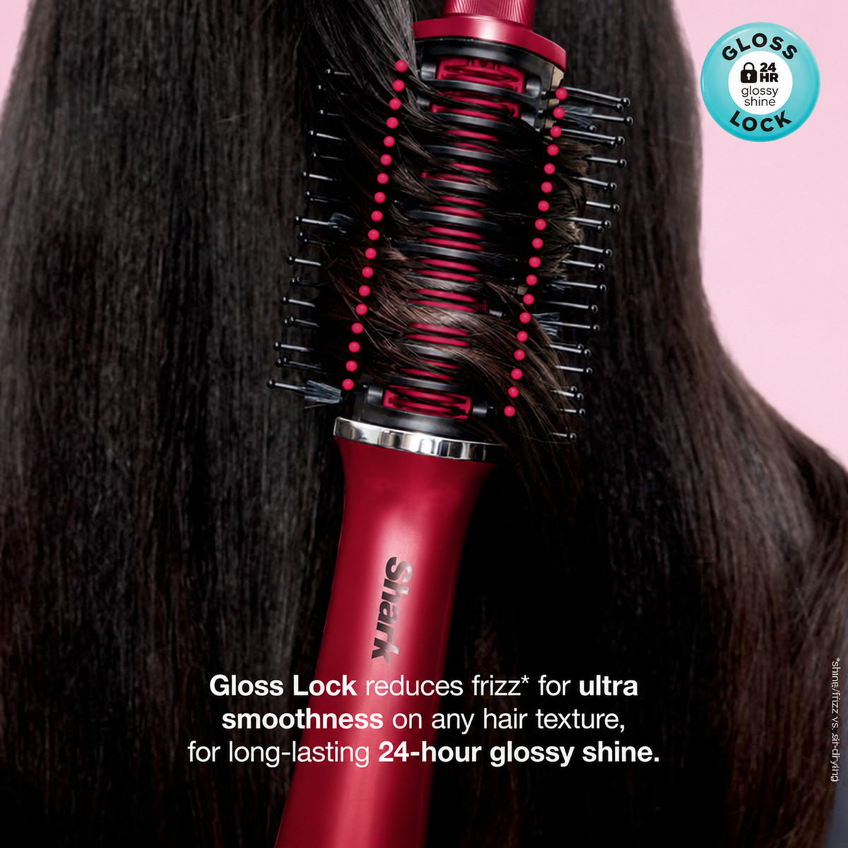 Red Shark Glossi blowdryer brush head hair