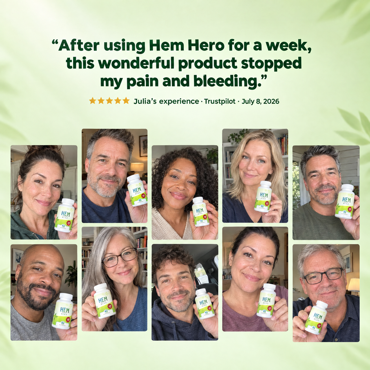 Julia's Hem Hero experience, with illustrative product-use photographs