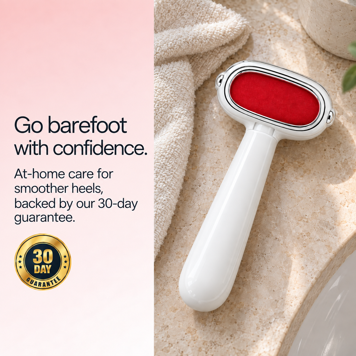 At-home care for smoother heels backed by a 30-day guarantee