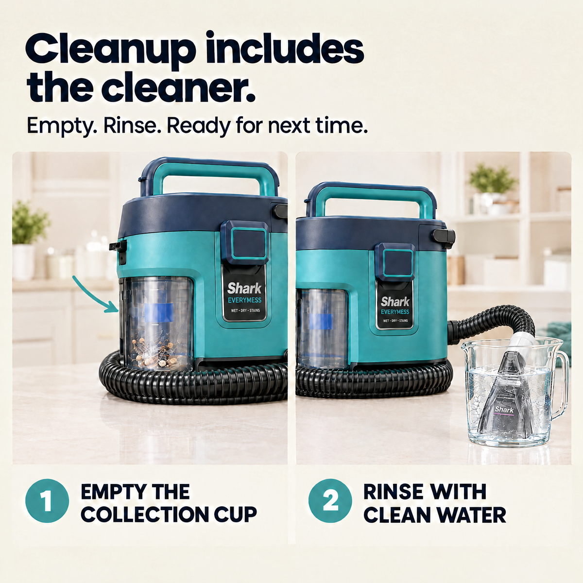 AnyBag disposal and Rinse & Ready cleanup